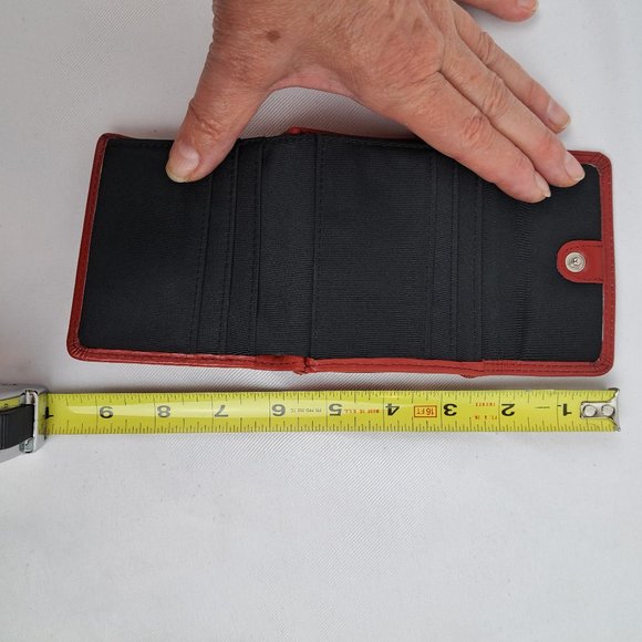 Vintage Fossil Mini Compact Wallet Red Leather - Picture 15 of 16
